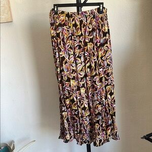 Boho Brown Floral Maxi Skirt